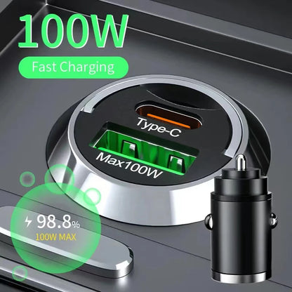 200W USB Car Fast Charger PD USB Quick Charger 3.0 USB Type C Fast