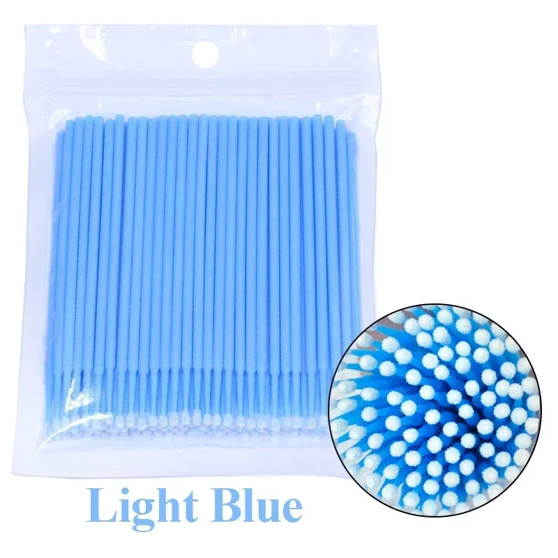 Cleaning Micro Cotton Brush Lash Extension 100Pcs Eyelash Swab
