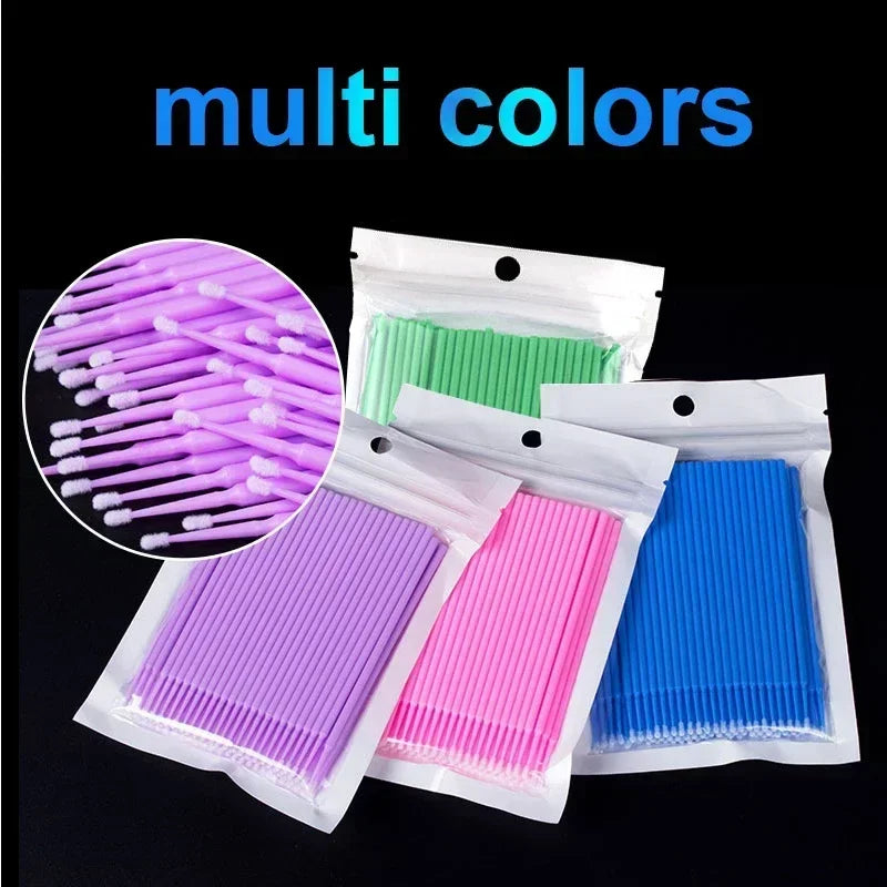 Cleaning Micro Cotton Brush Lash Extension 100Pcs Eyelash Swab